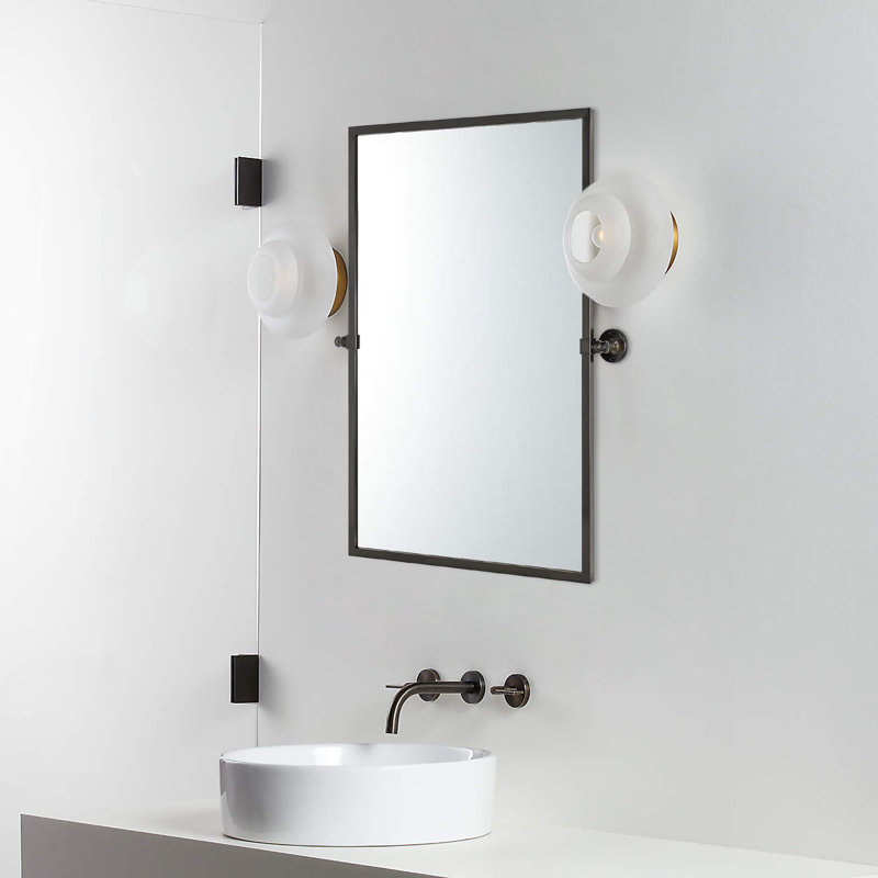 Metal Rectangle Mirror, 36" x 24", Oil Rubbed Bronze
