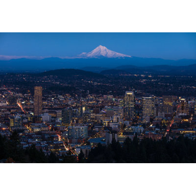 Mont Hood et paysage urbain de Portland - photographie sur toile tendue