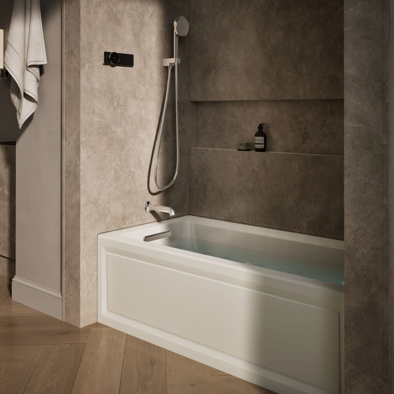 Baignoire tourbillon en acrylique 60 po x 30 po Archer®, Biscuit, Gauche