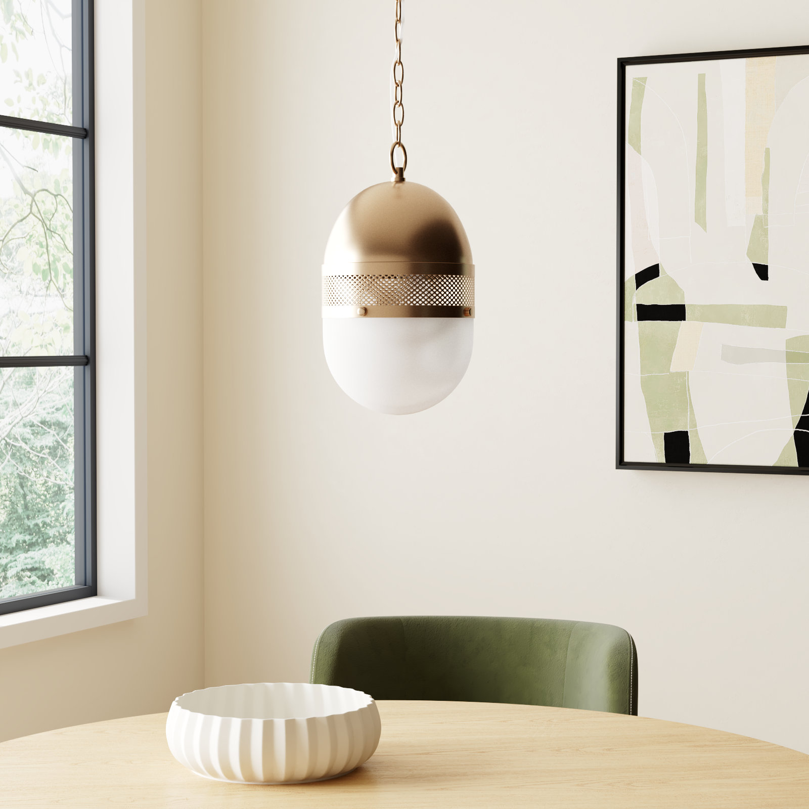 Ulrike Single Light Glass Dimmable Pendant