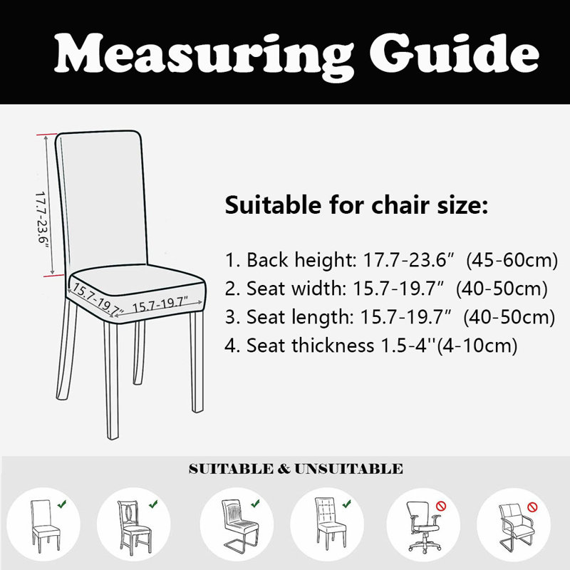 Housse pour chaise de salle à manger, Mélange de polyester noir