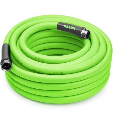 Boyau d'arrosage robuste KOTTO, haut débit 5/8 po, léger, imperméable, flexible pour l'extérieur - vert, 100 pi