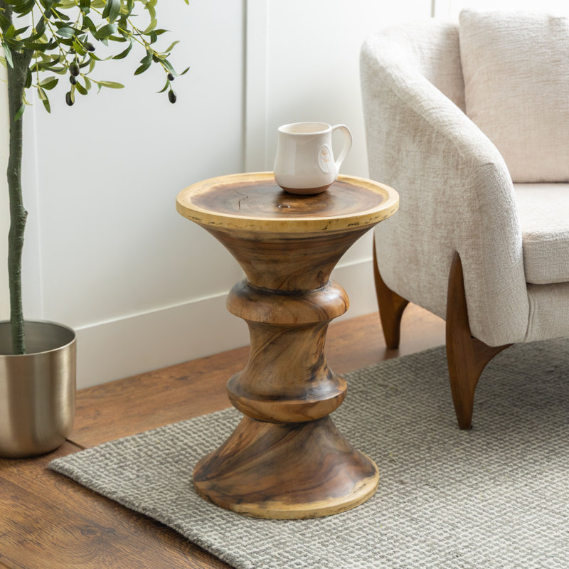 Aten Solid Wood Top End Table
