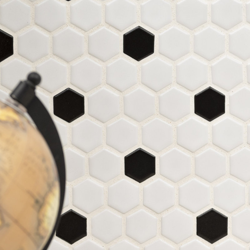 Monarch Hexagon 10 in. x 11 in. Matte Porcelain Mosaic Floor and Wall Tile