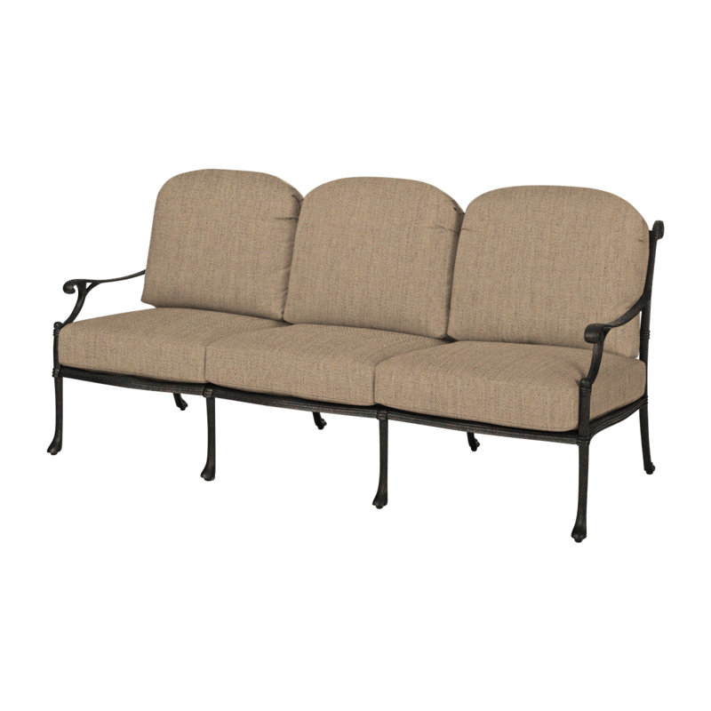 Michigan Outdoor 3 - Seat Patio Sofa, Canvas Heather Beige Sunbrella® Canvas, Vintage