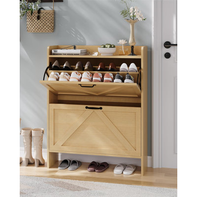 16 Pair Flip Down Shoe Storage