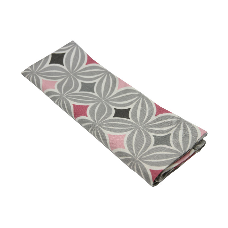 Mosley Linen Geometric Rectangle Napkin, Blush Pink