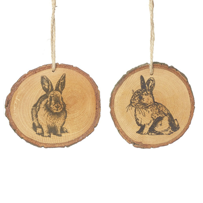 Wooden Rabbit Hanging Disc Mix