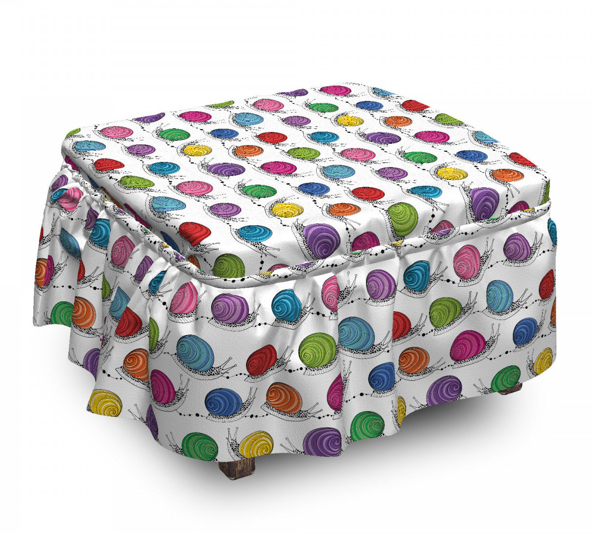 East Urban Home Ambesonne Colourful Ottoman Cover, Funny Shelled Vivid ...