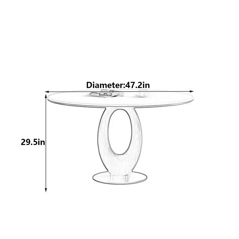 Table de salle à manger Modern, H 29,5 po x L 47,2 po x l 47,2 po