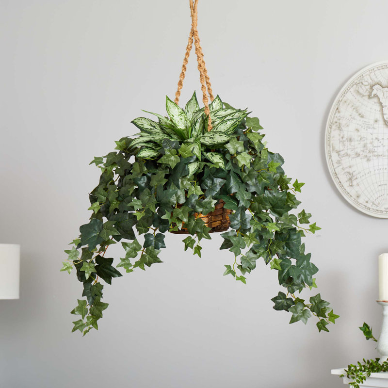 30'' Faux Foliage Plant in Wood Basket