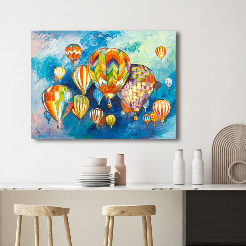 Hot Air Balloons Suspended In The Sky I by Luigi Florio - Wrapped Canvas Painting, 70cm H x 100cm W x 4cm D