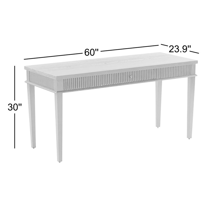 Shelbie 1 Drawer Reeded Desk, Oak