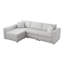 106,3 po en forme de L doux 4, gris. Confortable et aspect. Matériaux utilisés. Structure en bois massif, revêtement en microfibre. Multifonctionnel avec rangement. Mobilier de salon moderne en L chic.
