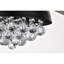 Ventilateur de plafond noir à 5 pales de 52 pouces avec lustre en cristal à capuchon télécommandé
