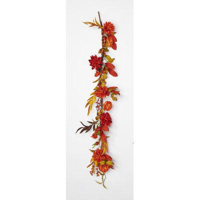 48" Artificial Mums and Leaves Garland
