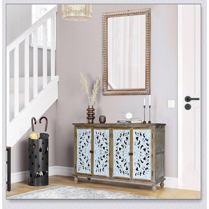 Miroir de salle de bain 22 po x 30 po avec cadre en perles pour un montage polyvalent et un décor élégant