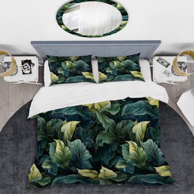 Ethereal Tropical Camouflage - Ensemble de housse de couette abstrait - Microfibre de polyester