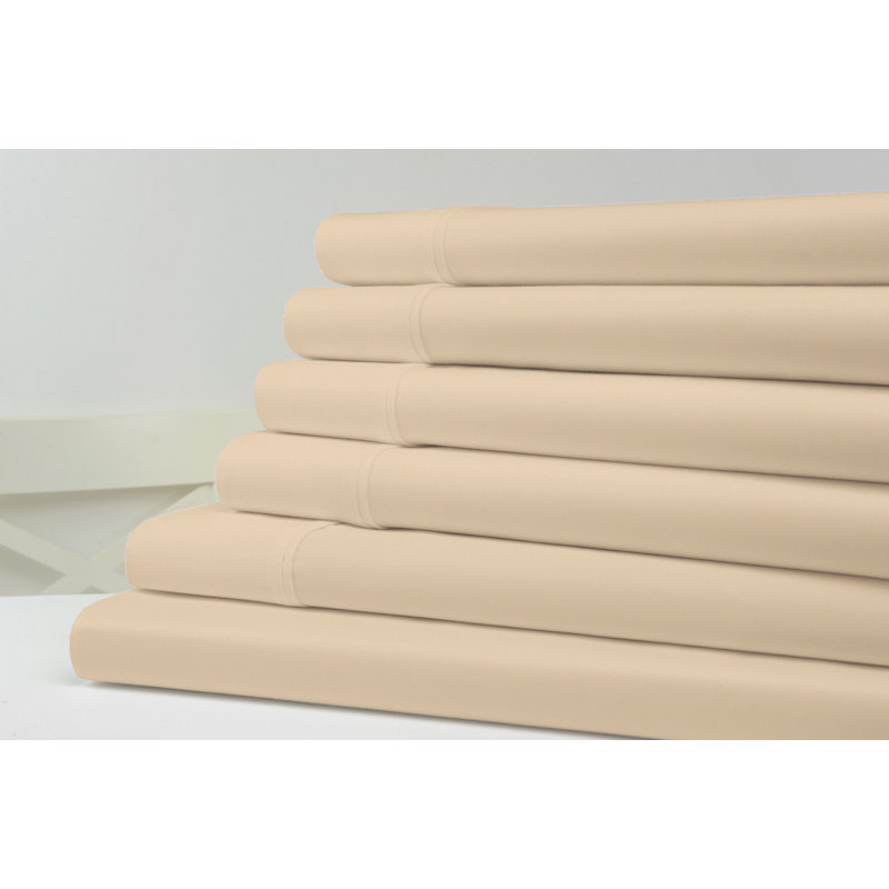 Ensemble de draps en coton bambou 1500 fils Kathy Ireland, Lin, Très grand