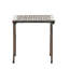 2 pièces Kd Tables en aluminium coulé - H 18 po x l antique pour patio avec centre tissé et table de bout décorative avec 2 pieds de table carrés bouclés