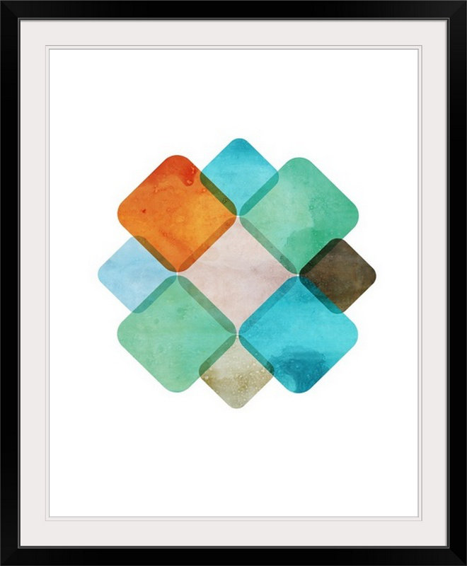 «Mod Tiles», impression, H 23 po x l 20 po x P 1 po, Cadre noir