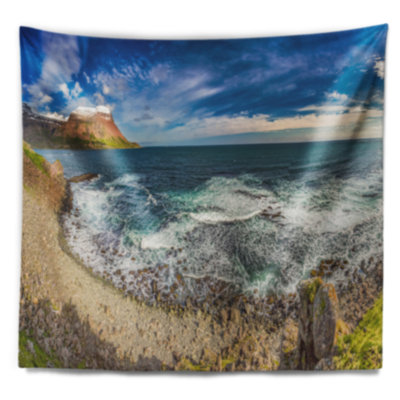 Tapisserie panoramique sur la mer et la côte de la côte arctique