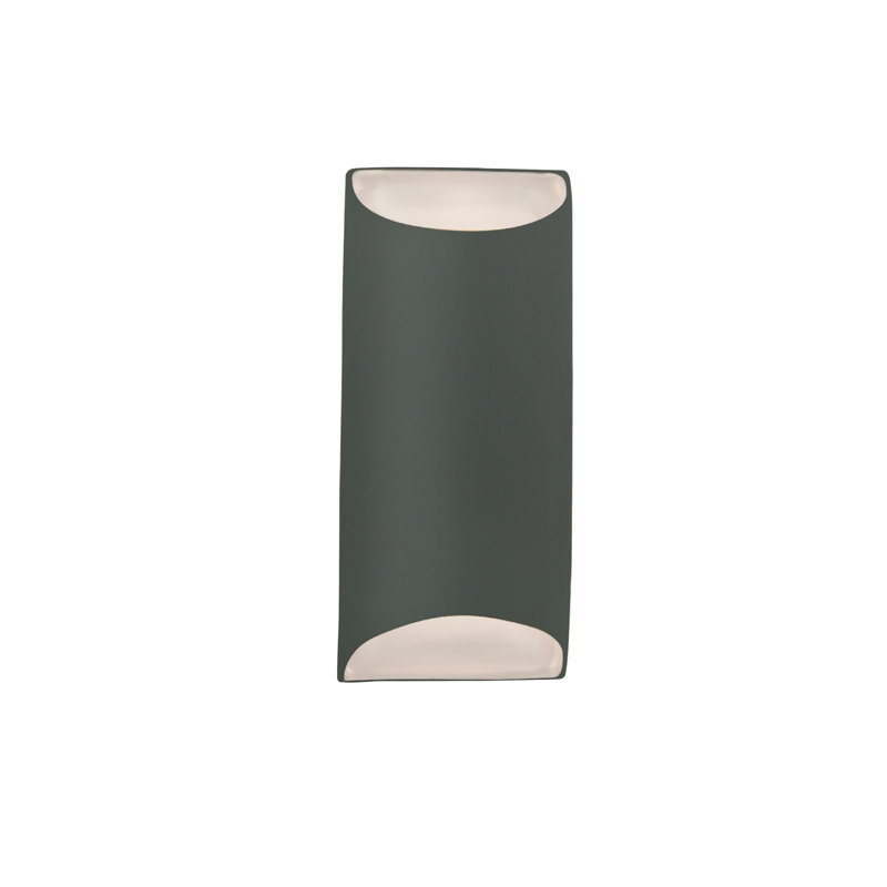 Applique murale en céramique Azem, H 13,75 po x l 7 po x P 4 po, Incandescent, Étain, vert