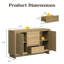 Armoire de rangement moderne avec 2 portes, 3 tiroirs et un cadre encadré-1340971273