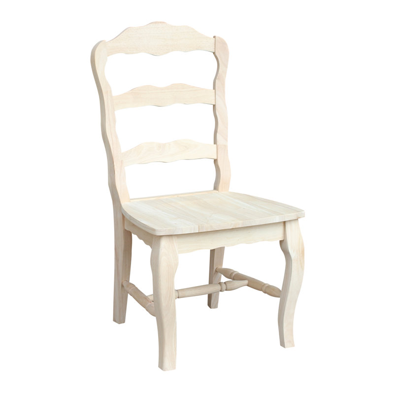 Elegant High-Back Ladderback Microfiber Upholstered Side Chair in Wood