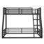 Structure de lit superposé en métal robuste avec design réducteur de bruit pour enfants, adolescents et adultes, noir-356067146