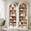 Étagère de rangement ouverte 79,53 "de haut à 8 niveaux blanche et brune pour salon, bureau, chambre à coucher-2113389612-2113389619