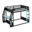 Full-Size Gaming Bunk Bed With Side-Mounted Oversized RGB Desk, USB Charging Ports & Cable Grommet, LED Light Strip-1490791980