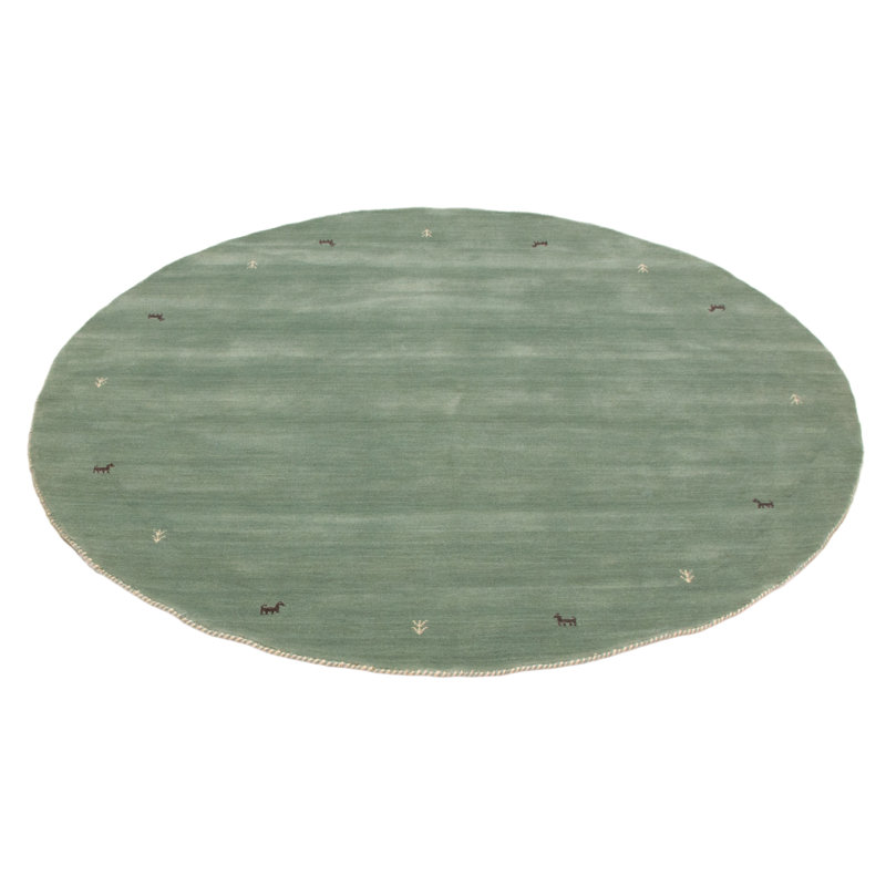 Tapis bleu Kashkuli Gabbeh 8 pi 1 po x 8 pi 1 po