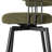 Modern Upholstered Hunter Green Fabric Swivel Counter Stool with Tapered Black Metal Legs-780107301-776690805