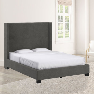 Vita Upholstered Pleated Wingback Bed