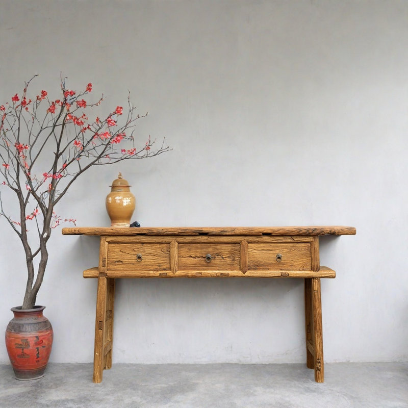 Console en bois d'orme massif