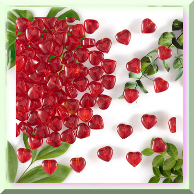 Heart-Shaped Beads, 6mm, 100 Pcs