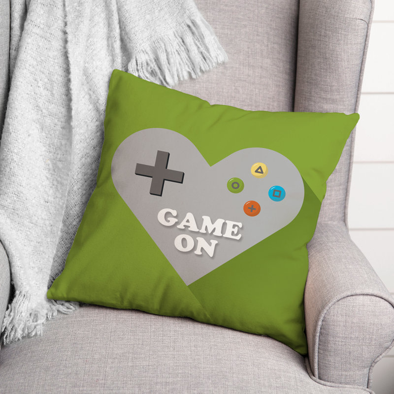  Coussin Game on Heart, 16 po x 1 po