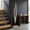 Grande sculpture de plancher en bois - Décoration moderne pour le salon ou le vestibule - Objets décoratifs pour la maison - Blanc