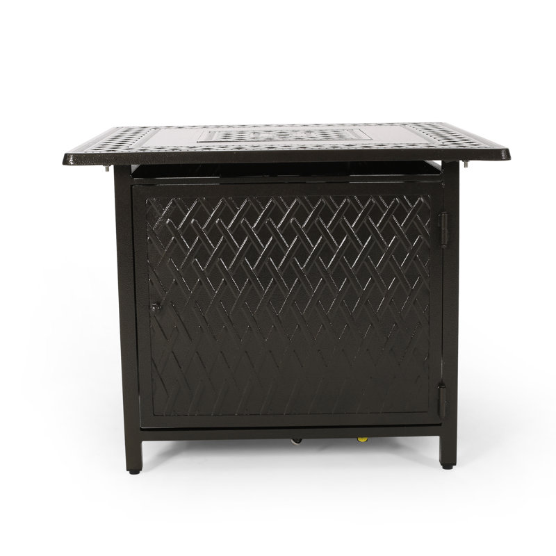 Ernesto Square Aluminum Propane Fire Pit Table