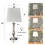 Lampe de chevet à intensité variable en métal 22 "avec USB-A et C et ampoules Abdul-Quddus-2043427666
