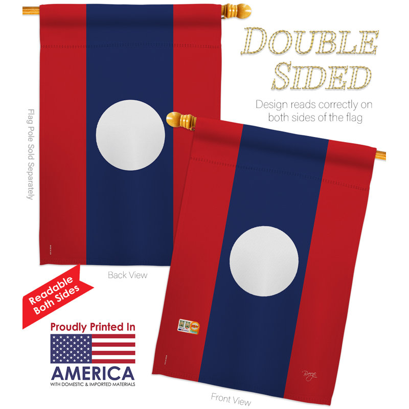La tête de ce coussin décoratif est faite de polyester à 2 faces vertical de 28 po x 40 po. Ensemble de drapeaux