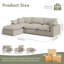 Canapé modulaire surdimensionné de 110,8 po pour grand lit, canapé modulaire confortable en L avec housses de canapé amovibles lavables, 3 sièges profonds avec repose-pieds-1917516750