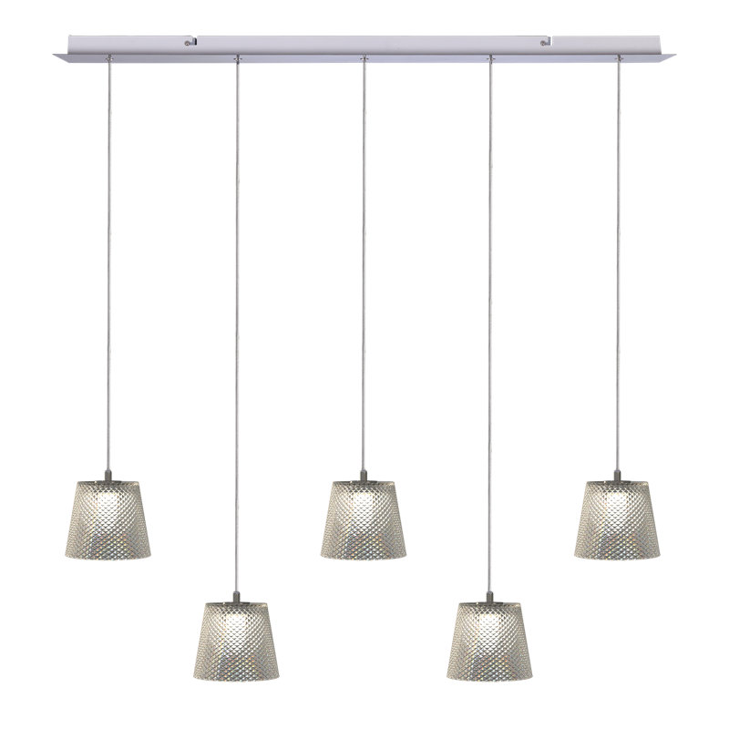 Luminaire suspendu linéaire à 5 lumières pour îlot de cuisine Emerie