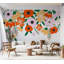 Adhésif mural pelez et collez - fleur abstraite orange-1395632724