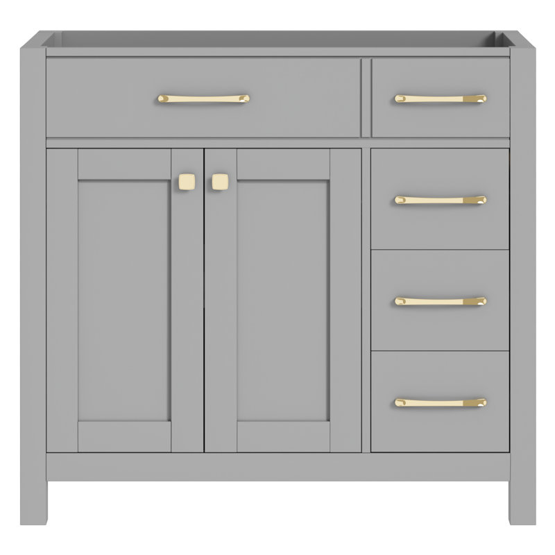 36" Bathroom Vanity Cabinet Base Only, Sink not Included, Gray