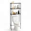 Étagère de rangement pour salle de bain à 4 niveaux - Espresso, organisateur de salle de bain autoportant