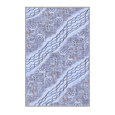 Premium Polyester Area Rug (5.2 x 7.5 ft), 100% Antibacterial, Non-Slip Underside, 0.3 in Pile Height | Machine Washable, 3D Digital Print, Durable Woven Carpet | Ideal for Living Room, Bedroom & Dining Spaces