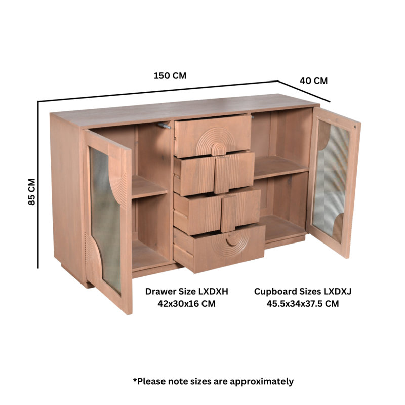 150cm Solid Wood Sideboard