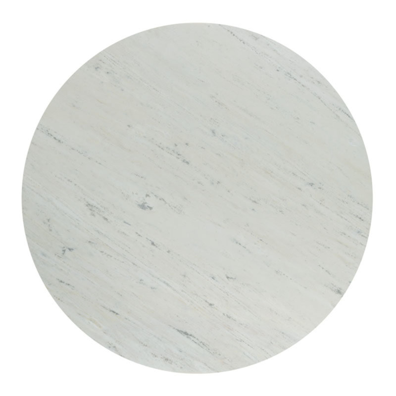 Toscano Round Marble Dining Table, 30"H x 36"L x 36"W, White